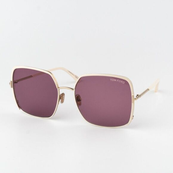 Tom Ford RAPHAELA Women Sunglasses Rose Gold Violet Square FT1006 32Y BRAND NEW main image 4